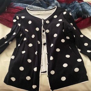 Button down polka dot cardigan
